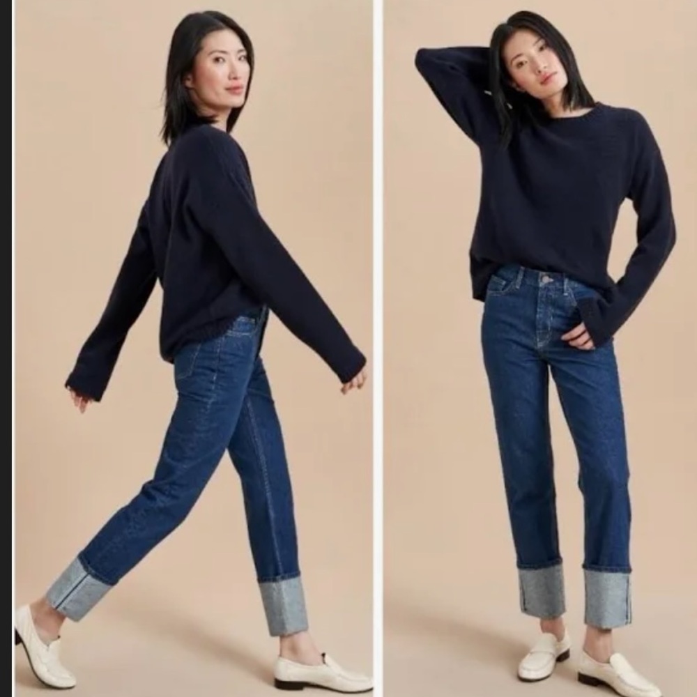 La Ligne The Cuffed Molly Dark Blue Jeans NWOT